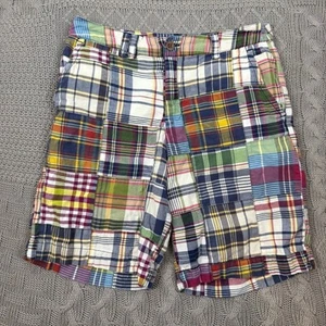 Ralph Lauren Vintage 90s Madras Patchwork Multicolor Plaid Kids Shorts ~ 12 - Picture 1 of 12