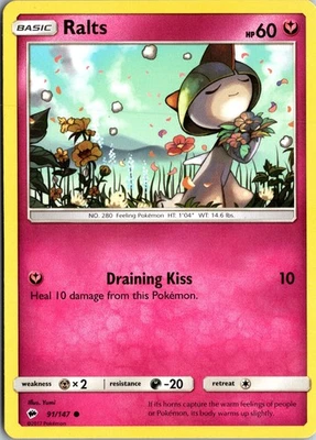 Ralts - SM - Burning Shadows #91/147 Common LP+ - Image 1 of 2