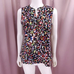 Nue Options Petite Women's Polka Dot Keyhole Neck Sleeveless Blouse Top PM - Picture 1 of 8