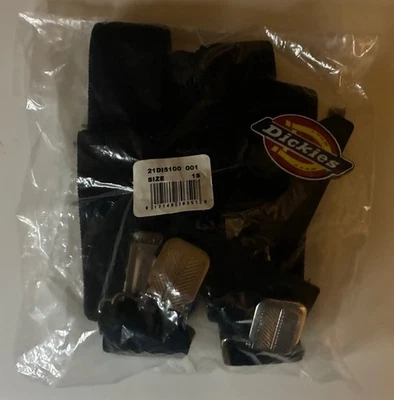 1 Pair Dickies Men's Suspenders Black Color 1x 3x. Size Adjustable Straps New - Image 1 of 2