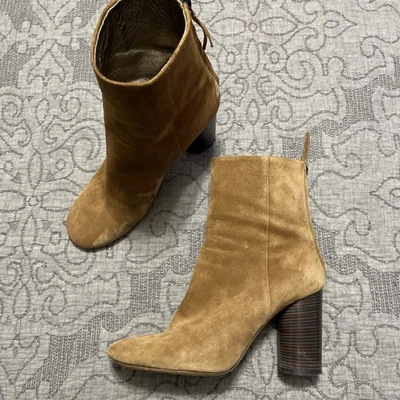 Isabel Marant Tan Suede Zip Booties Womens Size 41 - Image 1 of 4