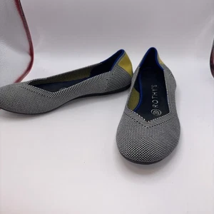 Rothy’s Damenschuhe Größe 6,5 Schieferbandstreifen runde Spitze gelb gestreift flache Schuhe - Bild 1 von 14