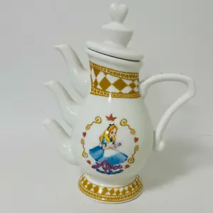 Disney Tokyo Japan Alice in Wonderland Tea Pot Ceramic Teapot Disneyland - Picture 1 of 13