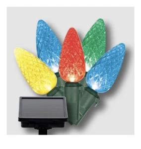 Philips 50ct Solar Faceted C6 String Lights with Green Wire (t) - Picture 1 of 3