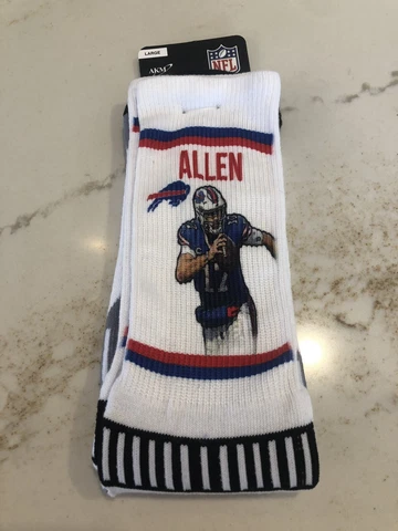 NFL Licensed Buffalo Bills  Josh Allen Socks-Size Large New With Tags Cover