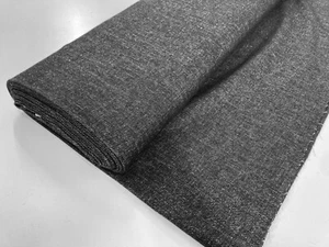 Wool Linen Suiting Fabric Black Sharkskin Weave Formal Dressmaking - Picture 1 of 10
