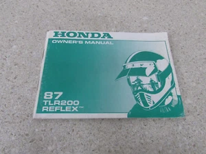 1987 HONDA TLR200 TLR 200 REFLEX OEM GENUINE OWNER'S OWNERS MANUAL 31KJ2610 - Bild 1 von 4