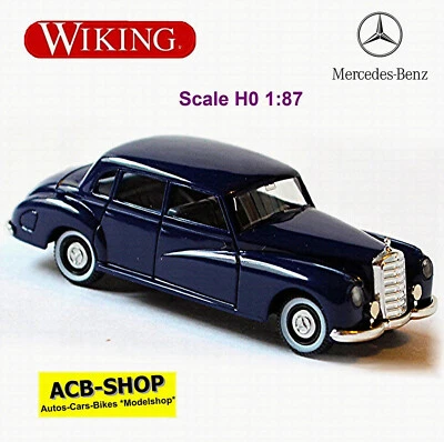 Mercedes-Benz 300 A W 186 Berlina 1951-54 Blu Scuro Blu 1:87 Wiking 836 03 - Immagine 1 di 2