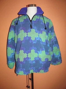 Vintage Alpin Ski Herren Größe M Batik Print Retro Ski Snowboard Anorak Jacke - Bild 1 von 11