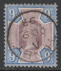 1887 QV 9d DULL PURPLE AND BLUE SG209 WITH TENBY CDS CANCEL FINE USED - Bild 1 von 2