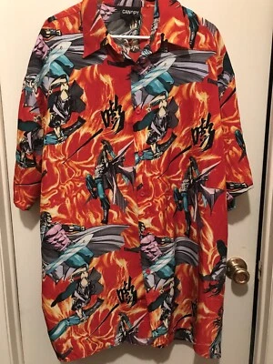 Camisa gráfica Samurai Anime Manga Talla 2XL Toldo Cuello Abotonado Para Hombre De Colección Foto 1 de 4