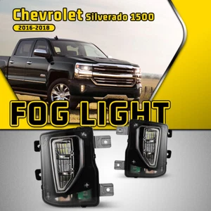 Fits 2016-2019 Chevy Silverado 1500 LED Fog Lights Clear Lens Wiring Kit Switch - Picture 1 of 15