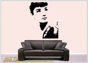 Wandtattoo wandaufkleber wandsticker photo Porträt Audrey Hepburn wph049 - Picture 1 of 1