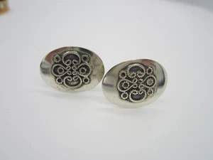 Nachlass elegante Vintage Manschettenknöpfe verziert oval Sterlingsilber 6,3 Gramm - Bild 1 von 4