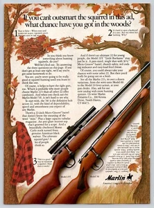 Vintage 1987 Marlin 22's Model 15Y and  781 Print Ad - Picture 1 of 1