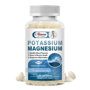 Potassium Magnesium 120 Capsules For Sleep,Immune Booster,Bone& Muscle,Cramps - Picture 1 of 8