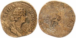 Romain Empire, Faustine Filia 147 - 176 Faustine II Sesterz - Salus 69298 - Photo 1 sur 1