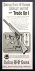 1950 Daisy BB Gun-N-Scope tenue cible art « Détails pour 7,50 $ » annonce imprimée vintage