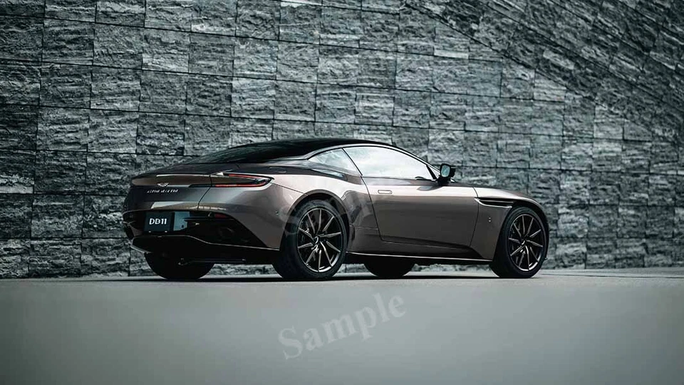 Póster fotográfico impreso decoración pared alta resolución coche Q by Aston Martin DB11 V8 W1 gris Foto 1 de 1