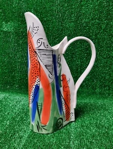 Ceramic Earthenware Jug Vase With Art Deco Design Original Piece By Varie Freyne - Picture 1 of 15