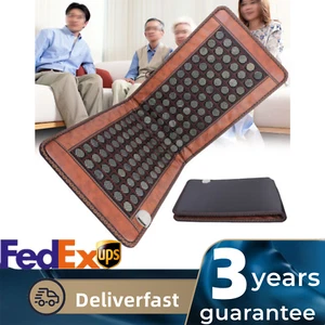 Almohadilla térmica eléctrica alfombrilla de terapia infrarrojo lejano piedra turmalina de jade natural - Imagen 1 de 16