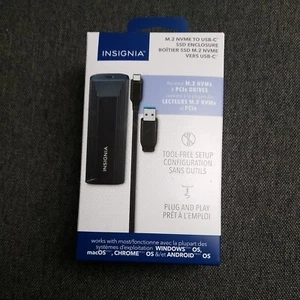 Insignia M.2 NVMe To USB-C SSD Aluminum Enclosure 10Gbps (NS-PCNVMEHDE-C) - Picture 1 of 6
