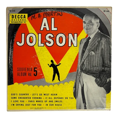 Al Jolson – Souvenir Album - Volume 5 2 7", 45 RPM Decca – ED 645 - Image 1 of 2