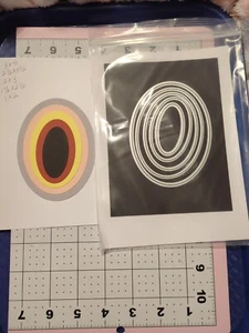 Used Universal Thin Cut Metal Die Tool Oval Nesting 5 Pc Card Scrapbook Page  - Picture 1 of 3