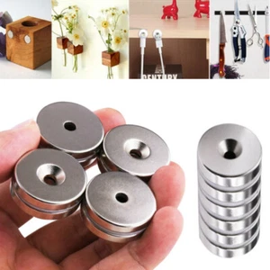 Neodymium Disc Countersunk Hole Magnets,  Strong Permanent Rare Earth Magnets - Picture 1 of 18