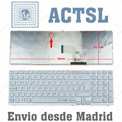 ADVANCED COMPUTER TRADING Teclado Español para portátil Sony VAIO SVE 15 1G17M BLANCO con MARCO