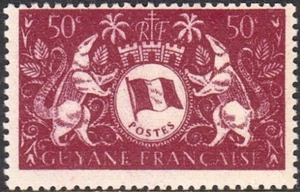 French Guiana #YT185 Mint 1945 Londres Cayenne Arms Anteater [176] - Picture 1 of 1