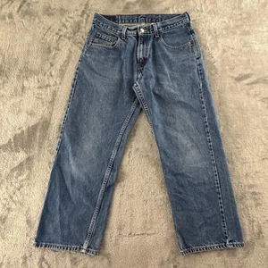 Vintage Levis 569 Loose Fit Youth Boys Husky 32x27 Medium Wash Straight Leg Flaw - Picture 1 of 9