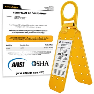 Ancla de techo reutilizable temporal KwikSafety GATOR ANSI OSHA compatible con seguridad de techo - Imagen 1 de 38
