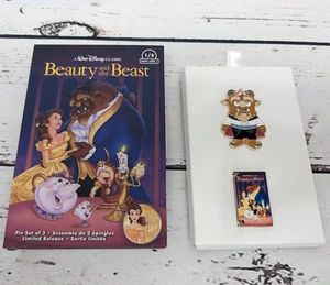 Disney Beauty and the Beast One VHS Pin Set – 2 Pins Limited Release NIB NEW - Picture 1 of 5