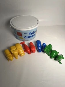 Vintage 1988 Discovery Toys Wanne Critters II Badetiere Wasser Zoo komplett 10er Set - Bild 1 von 4