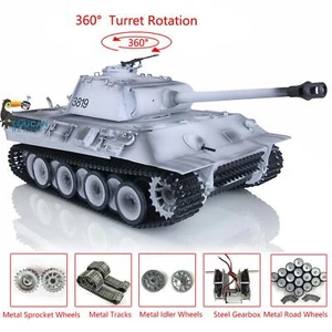 Henglong 1/16 Snow 7.0 Piste Metallo Personalizzate Ruote Pantera RTR RC Serbatoio 3819 - Foto 1 di 12