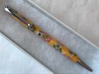 MADE IN USA Handmade Polymer Clay Pen MULTI YELLOW GREEN PINK FLOWERS Med F21