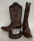 WOMEN’S CORRAL VINTAGE COWGIRL CROSS STITCHED BOOTS 7.5 W/ LARGE LEATHER BELT