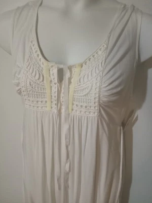 Live and Let Live Maxi Dress White Embroidered Sleeveless Stretch Tie Lined NEW - Image 1 of 4