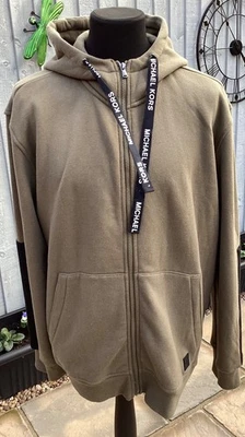 MICHAEL KORS..MEN’S OLIVE GREEN ZIP UP HOODIE…SIZE XXL. - Image 1 of 4