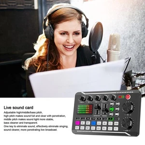 Live Sound Card Webcast 8 Modes Sons pour Accompagnement Karaoké Téléphone - Afbeelding 1 van 7