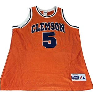 Vintage 90s Majestic Clemson Tigers #5 Basketball Jersey USA Made NCAA Men's XL - Bild 1 von 12