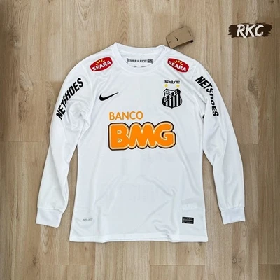 Santos 2012 Home White Long Sleeve Retro Soccer Jersey Neymar JR #11 - Image 1 of 4
