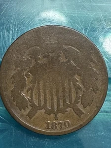 1870 Two Cent Piece, Better Date, 99c shipping - Picture 1 of 2