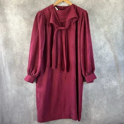 Vestido midi vintage Willi of California para mujer 16 rosa años 60 cuello manga larga Foto 1 de 4