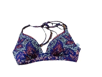 Traje de baño top de bikini con tiras púrpura estampado Athleta XS Aqualuxe Foto 1 de 4