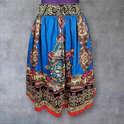 Flying Tomato Colorful Vintage Inspired Boho Pleated Skirt Size Small Women S22 - Image 1 of 4