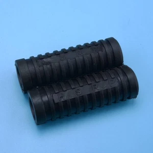 2Pcs Motorcycle Rubber Nonslip Footrest Pedal Foot Peg Cover Shell Black - Picture 1 of 4
