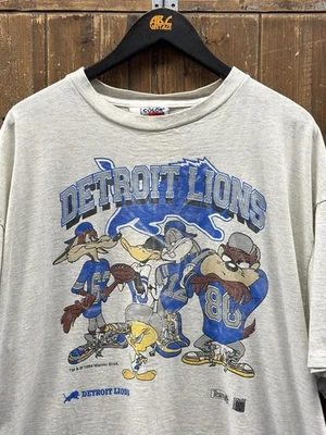 GILDAN Detroit Lions Vintage 1994 Looney Tunes Team short sleeve ash shirt KV38521