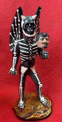Mexican Ceramic Folk Art Pablo Paredes Goche Skeleton Devil With Human Head - Image 1 of 4